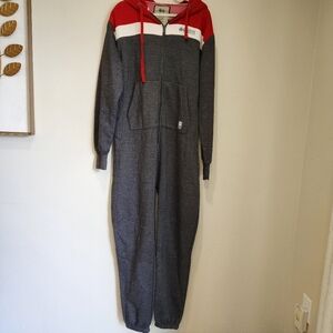 Cross Hatch Black Label Hooded Jumpsuit Men's size Large Sweatshirt Loungewear